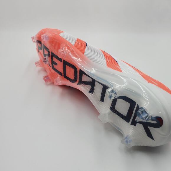 Mens Sz 9.5 Adidas Soccer Cleats Predator Elite Laceless FG White Orange JI1076 main image 6